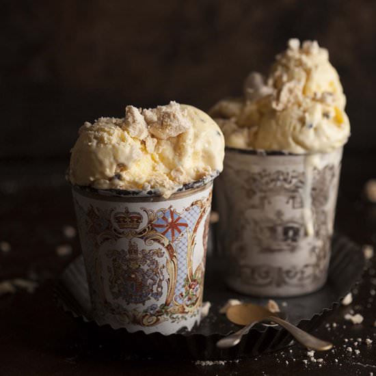 Passionfruit meringue ice cream