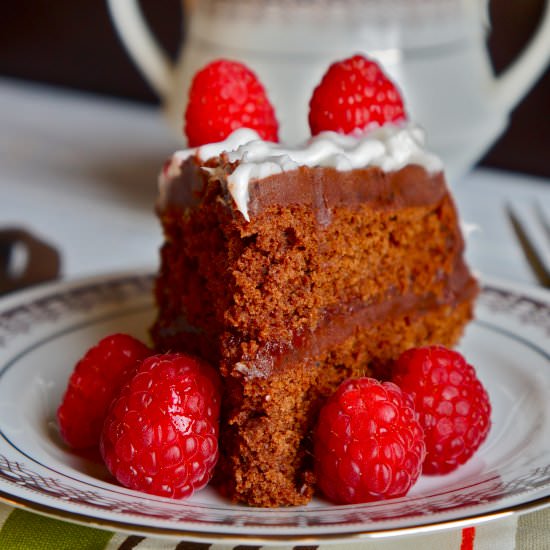 Chocolate fudge raspberry cake