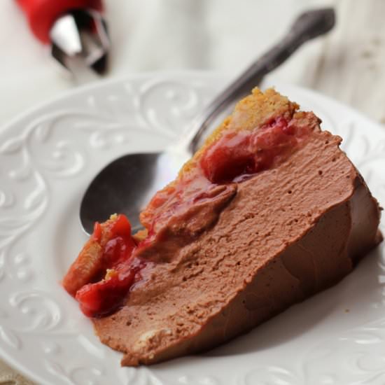 Chocolate mousse-covered strawberry