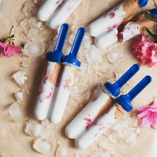 Rhubarb Curd Coconut Milk Popsicles