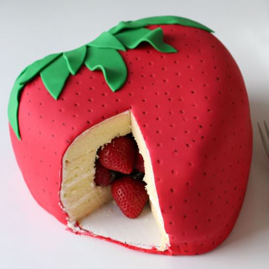 Strawberry Surprise Cake