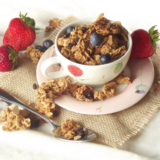 Maple Bourbon Almond Butter Granola