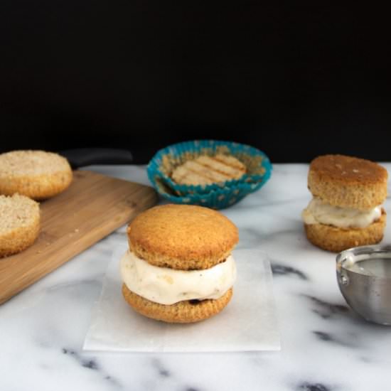 Grilled Cupcake Ice Cream Sandwich