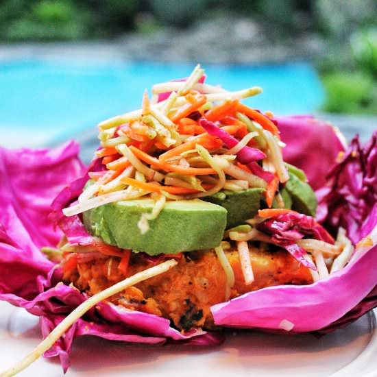 Veg Burger with Sweet n’ Spicy Slaw