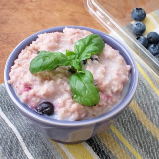 Blueberry Lime Basil Oatmeal