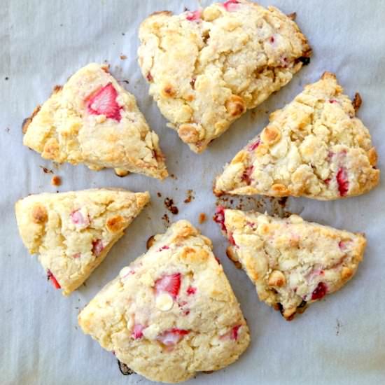 White Chocolate Strawberry Scones