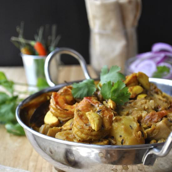 Raw Jack Fruit & Prawn Curry