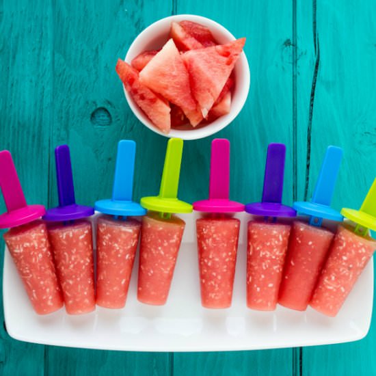 Watermelon and Coconut Popsicles