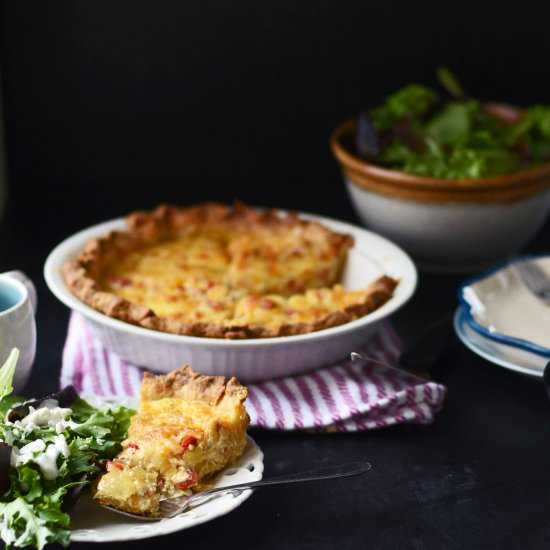Bacon, Leek, Red Pepper Quiche