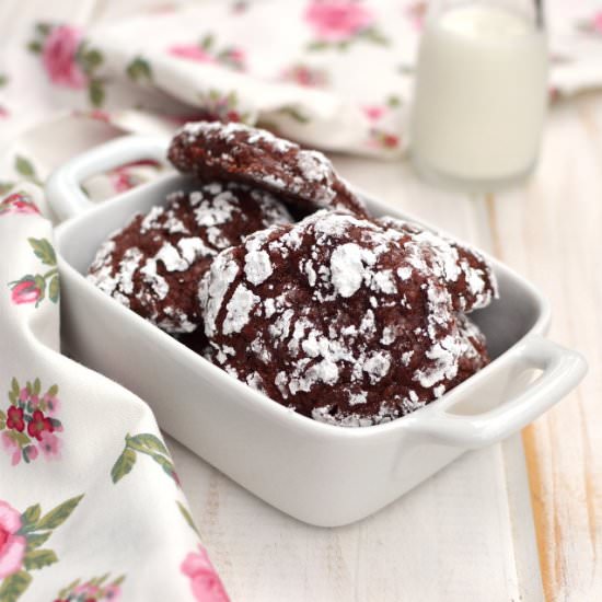 Red Velvet Crinkle Cookies