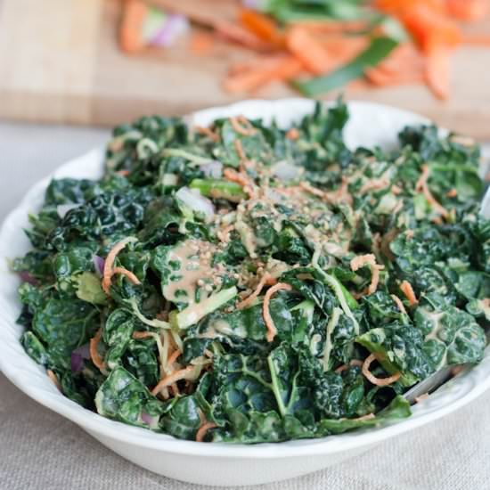 Spiralized Carrot and Cucumber Kale