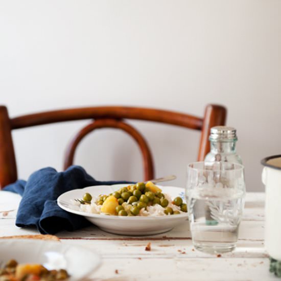 Braised Green Peas With Pilaf