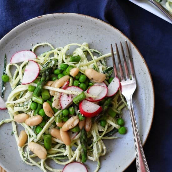 Zucchini Noodles with Spring Veg
