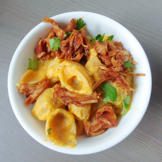 BBQ Jackfruit Sweet Potato Mac