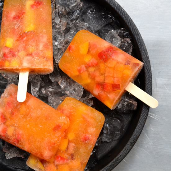 Peach Sangria Popsicles