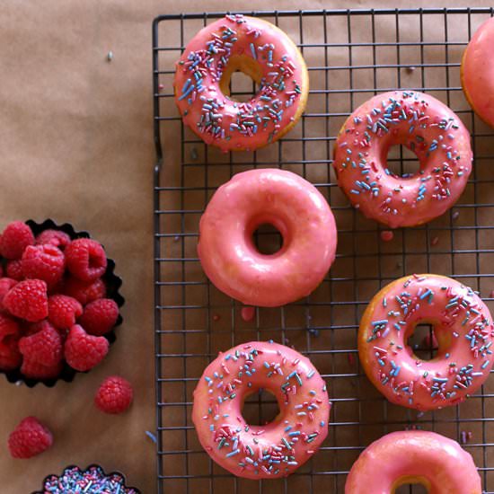 Raspberry Lemon Doughnuts