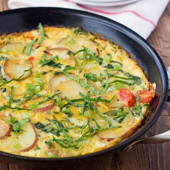 Potato Spinach Cheese Frittata