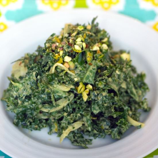 Kale Salad with Pistachio Dressing
