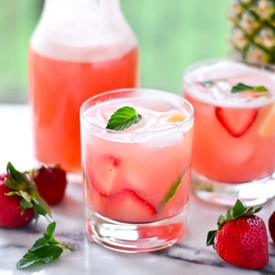 Strawberry-Pineapple Agua Frescas
