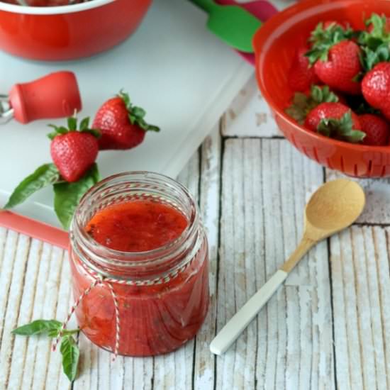 Strawberry Basil Freezer Jam