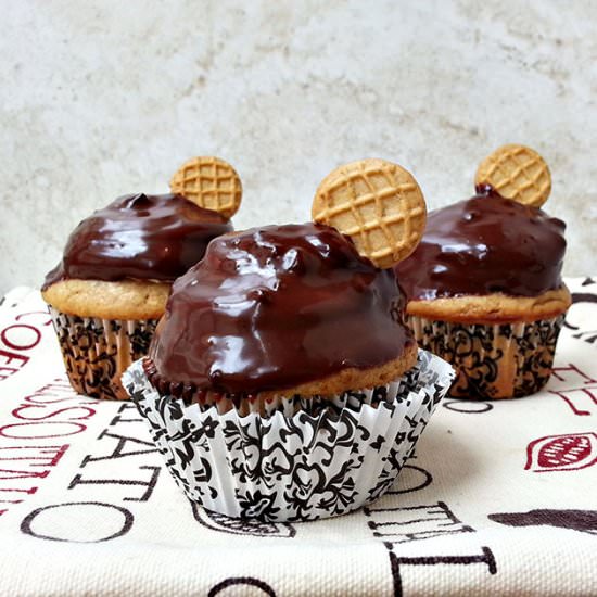 Dipped nutter butter cupcakes