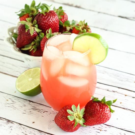 Honey Sweetened Strawberry Limeade