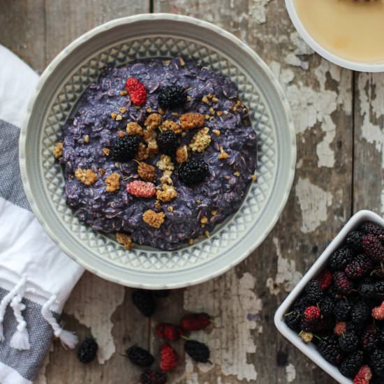 Mulberry Soaked Oat Porridge