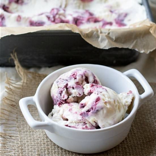 No Churn Cherry Cobbler Ice Cream