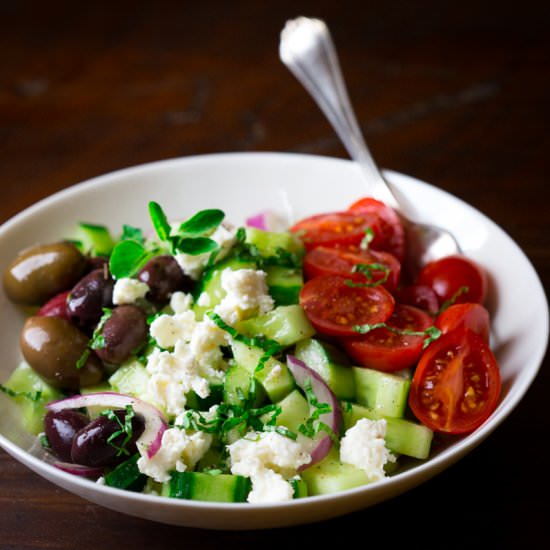 15 Minute Greek Cucumber Salad