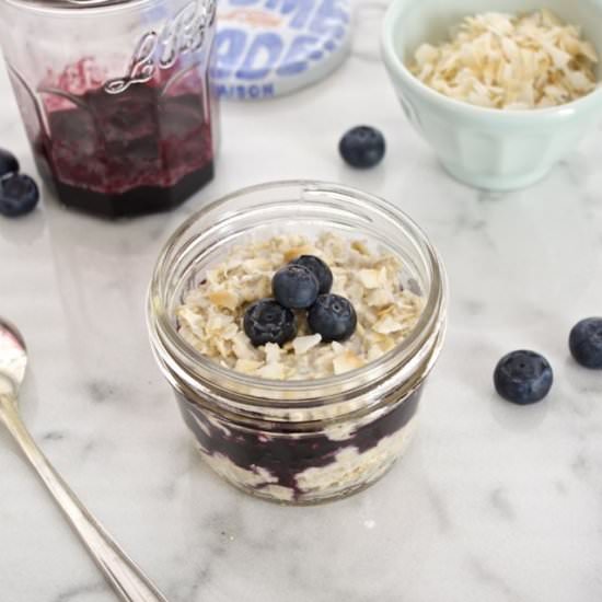 Blueberry Overnight Oatmeal Parfait