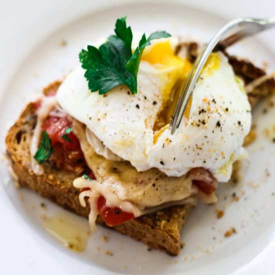 Poached Egg on Parmesan Toast