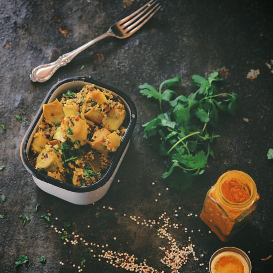 Spicy Artichoke Quinoa Pilaf