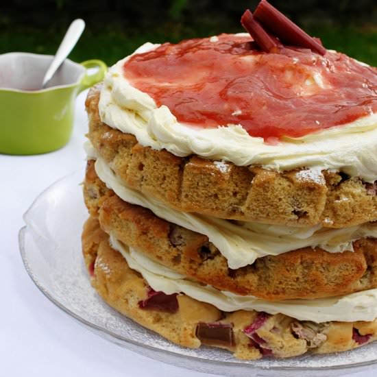 Rhubarb White Chocolate Layer Cake
