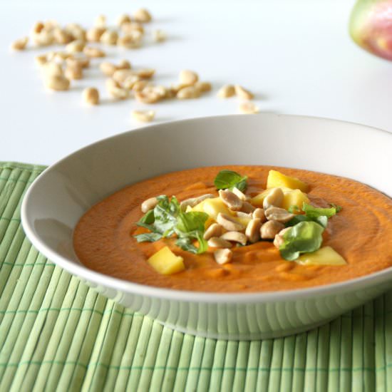 Red Pepper-Peanut Thai Soup w/Mango