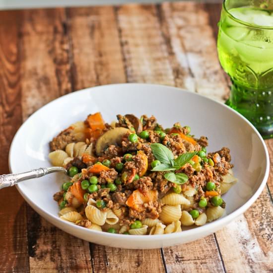 Spiced Infused Pasta with Peas