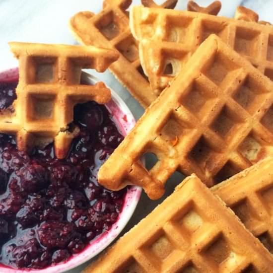 Waffle Dippers with Berry Compote