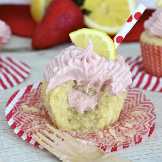 Strawberry Lemonade Cupcakes