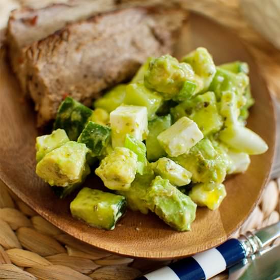 Avocado Cucumber Feta Salad