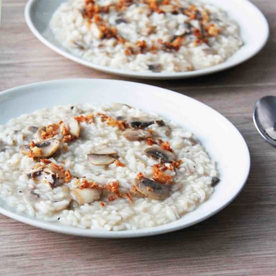 Mushroom Risotto (with beer!)