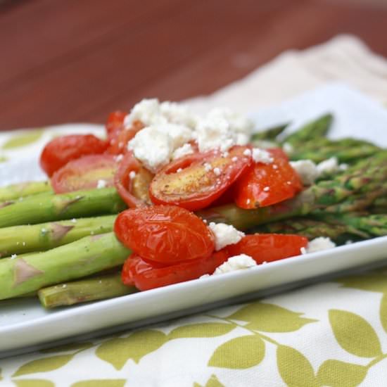 Asparagus with Feta and Tomatoes