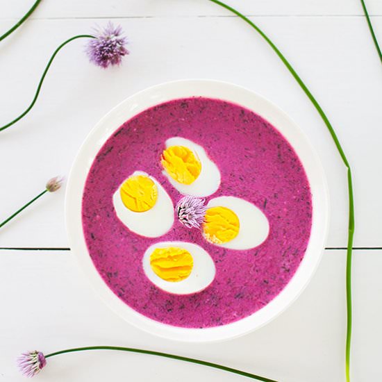 Chlodnik- cold soup fro beet greens
