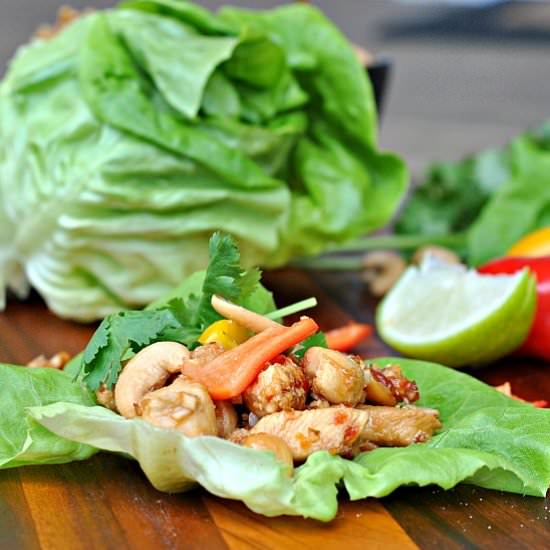 Cashew Chicken Lettuce Wraps