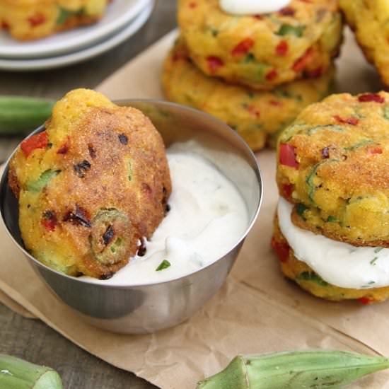 Okra Cornmeal Cakes