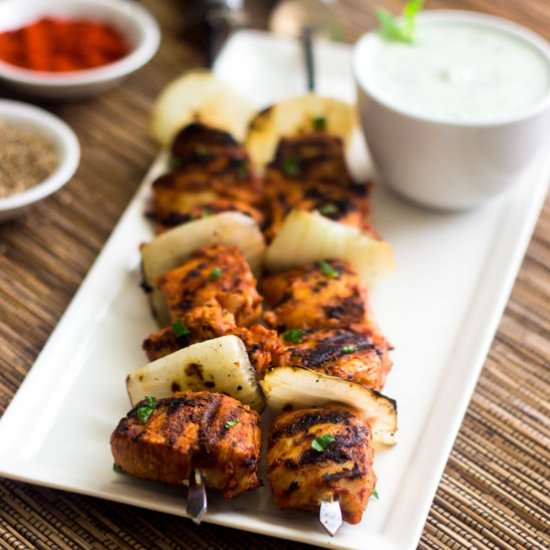 Spicy Tomato Grilled Chicken Kebabs