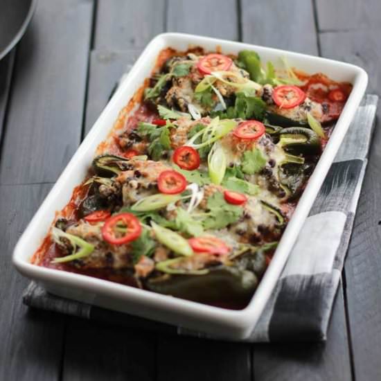 Black Bean & Pepper Jack Poblanos