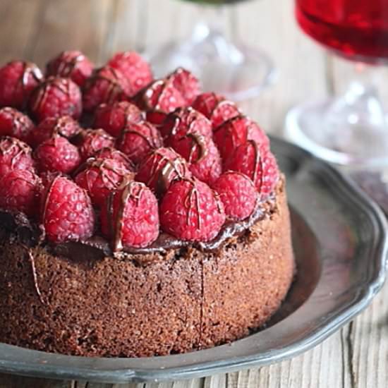 Chocolate Cake with Raspberries
