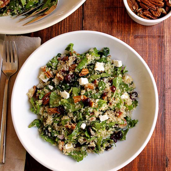 Quinoa Kale Cranberry Pecan Salad