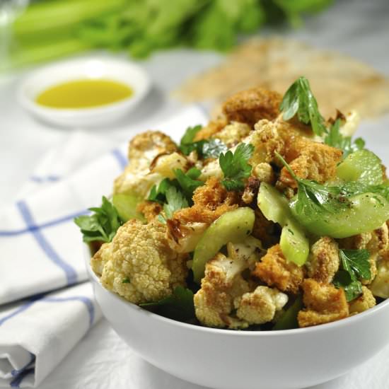 Roasted Cauliflower w/Chunky Bread