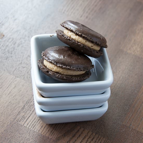 Chocolate Peanut Butter Macarons