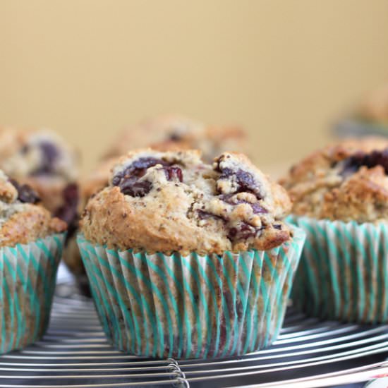 Cherry Chocolate Hazelnut Muffins